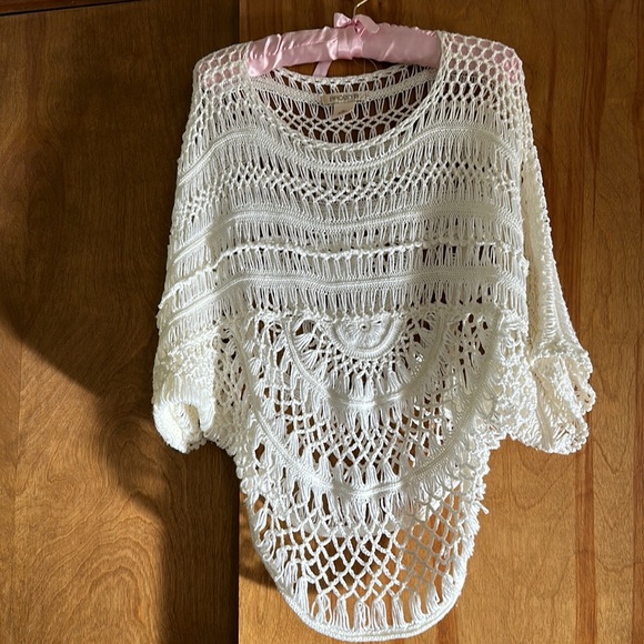 Arden B Sweaters - Arden women’s crochet white XS sweater. Great as cover up or over a tank top.